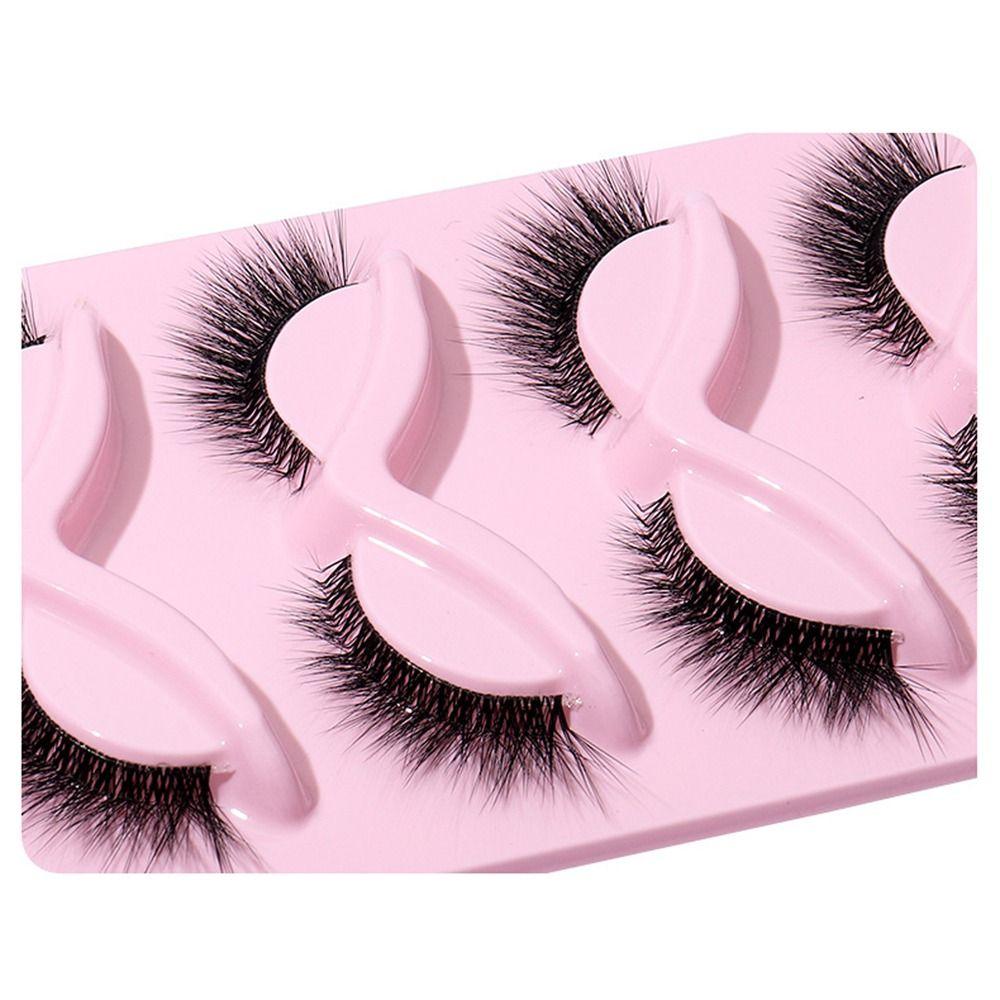 5 párů očního ocasu prodlužující falešné řasy pro kočičí oko 3D nástroje pro make-up umělých norkových řas