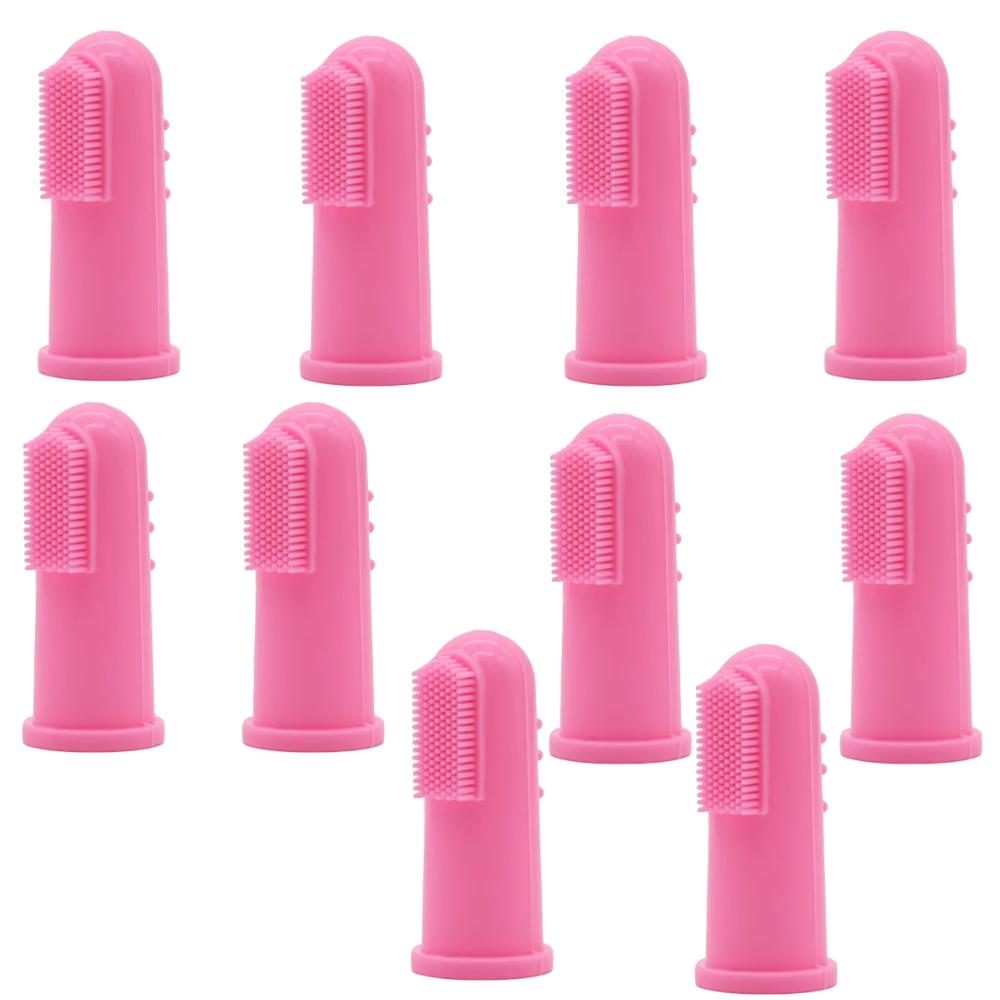 1/3/5/10pcsDog Cat Teeth Cleaning Finger Toothbrush for Dogs Cats Teeth with Storage Case | Food Grade Silicone Rubber Bristles