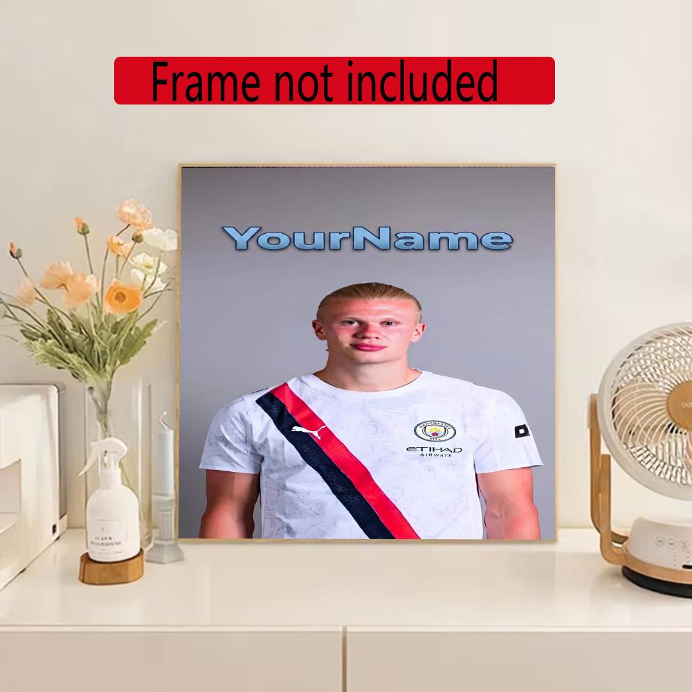Haaland Customize Your Name Diamond Painting Round Diamond Diy Frameless Holiday Artwork Suitable For Home Office Wall Decoration