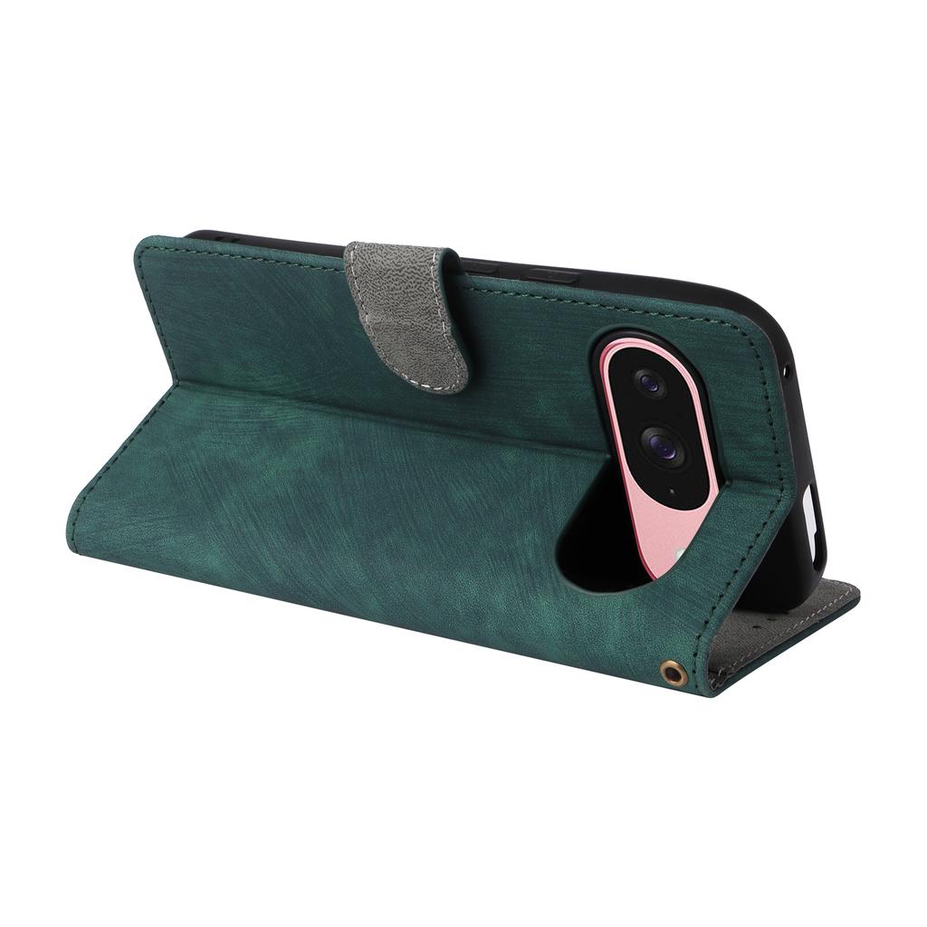 For Google Pixel 9 Pro/Pixel 9 Leather Case RFID Blocking Wallet Phone Cover with Wrist Strap