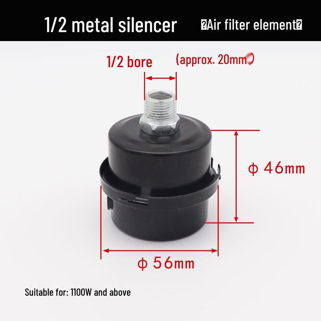 Oil-Free Air Compressor Kit: Direct-Coupled Pump, Silencer Muffler, Air Filter & Element.