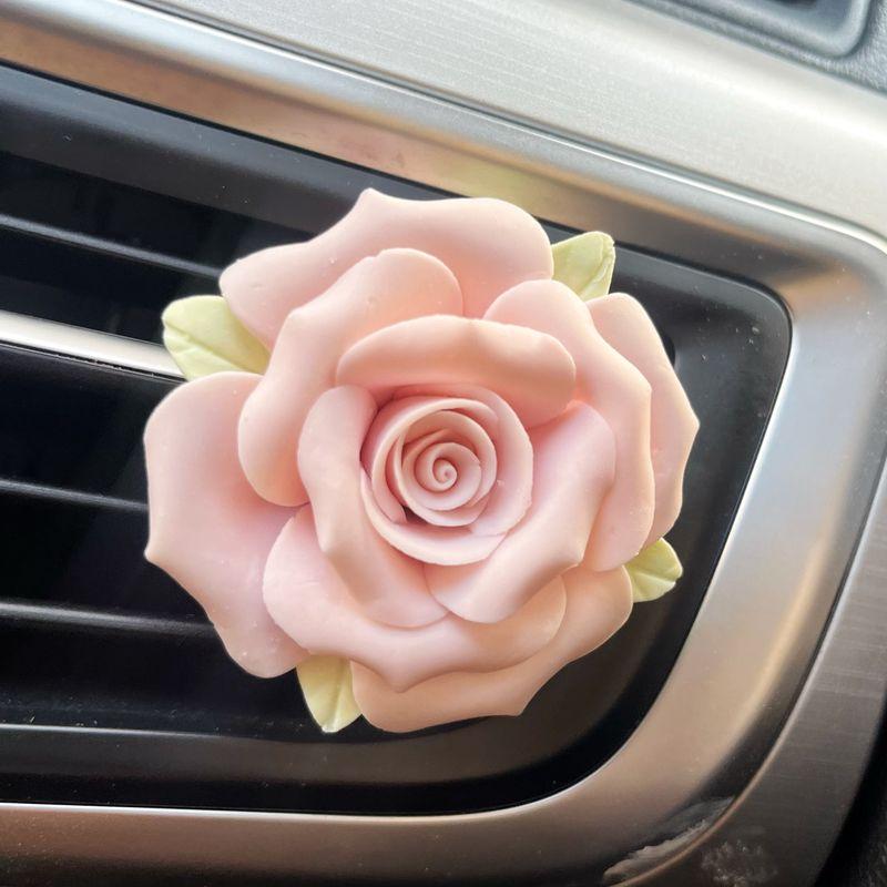 Ceramic Peony Lotus Car Fragrance Diffuser Stone Car Perfume Car Air Vent Decoration Women's Car Interior Ornament