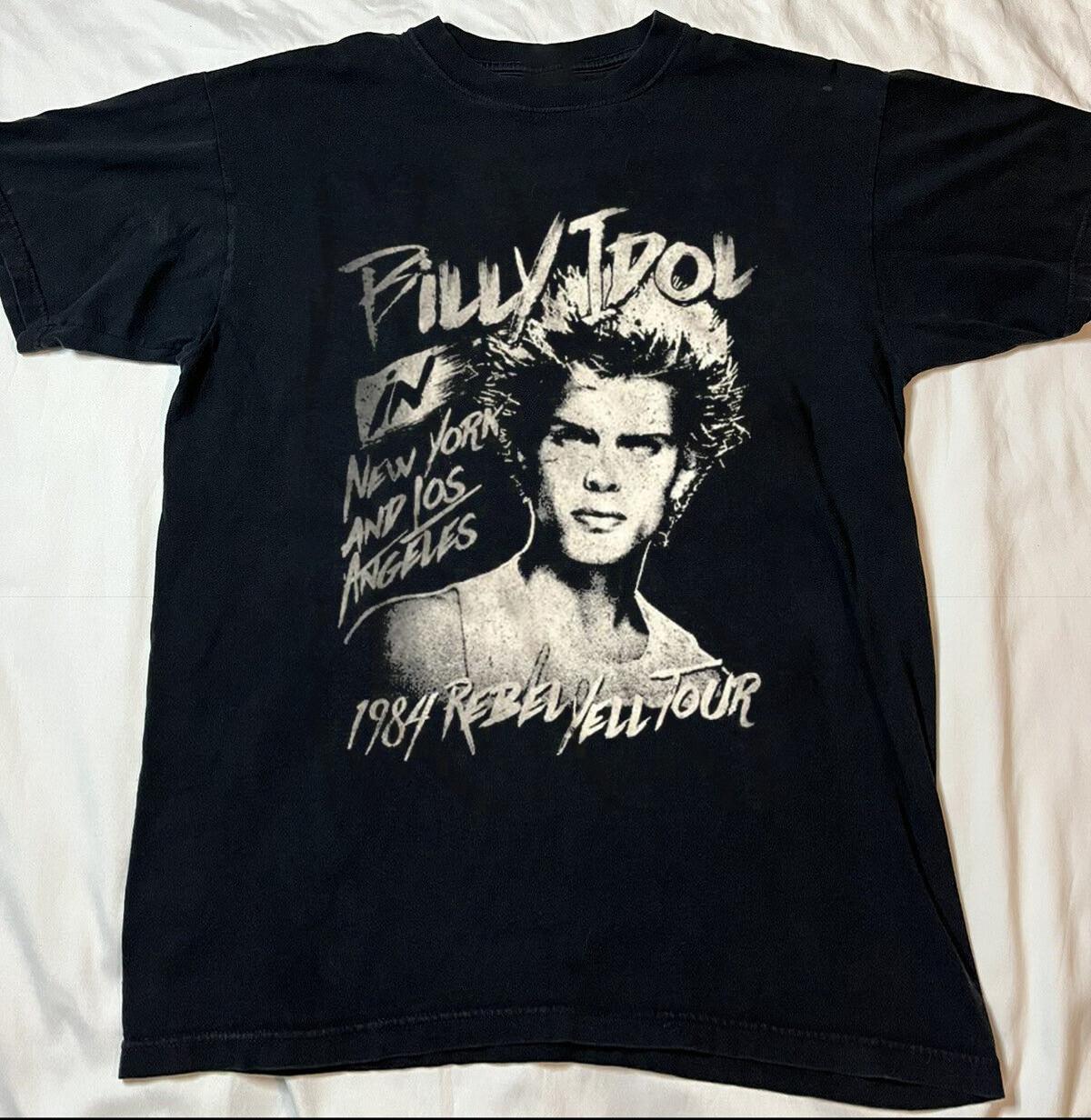 BILLY IDOL Rebel Yell Tour Punk Rock Men Women Adult Cotton T-Shirt XL