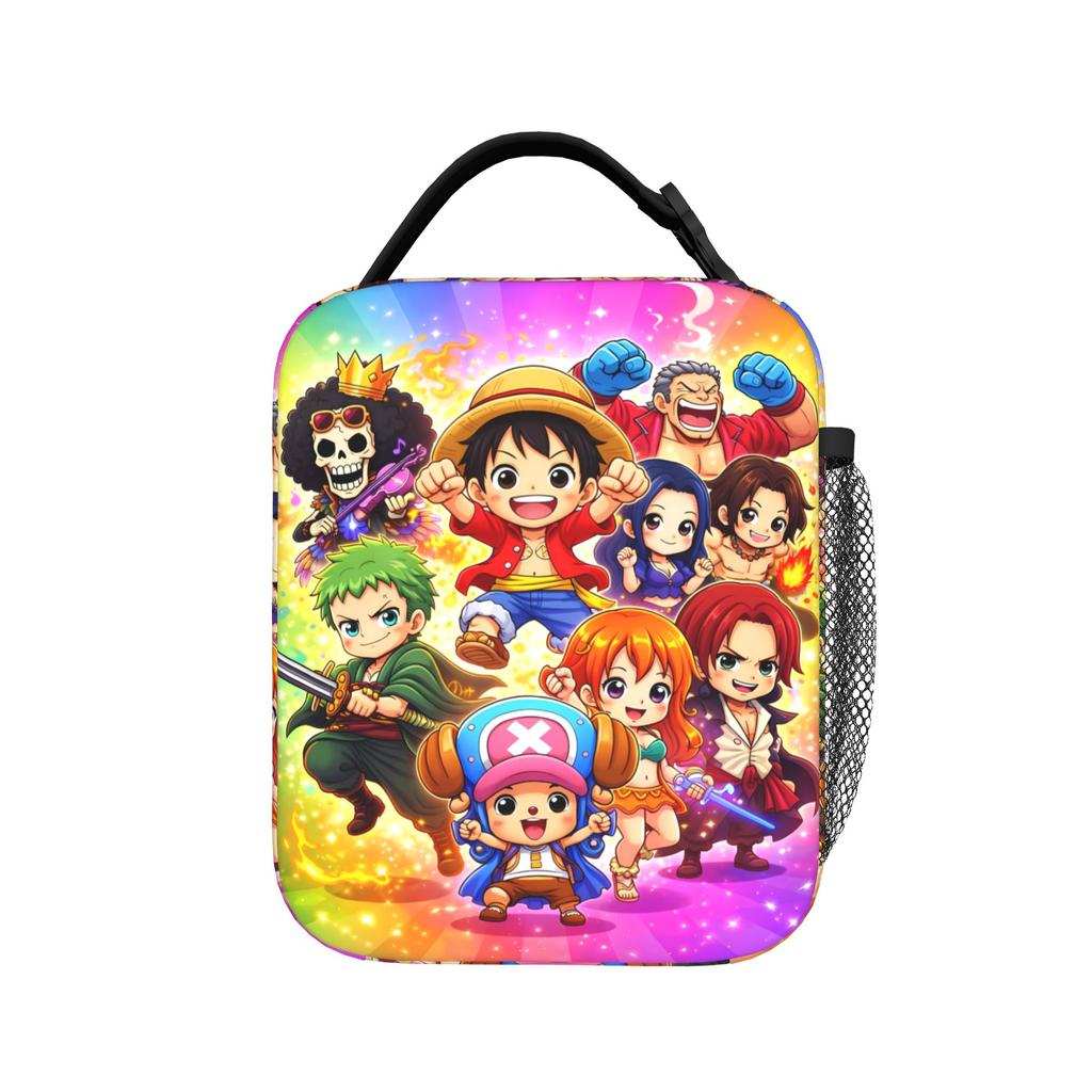 Lunch Bag Multicharacter Color Collage One Piece Office Lunch Box For Girls Vintage Portable Print Thermal Tote Handbags