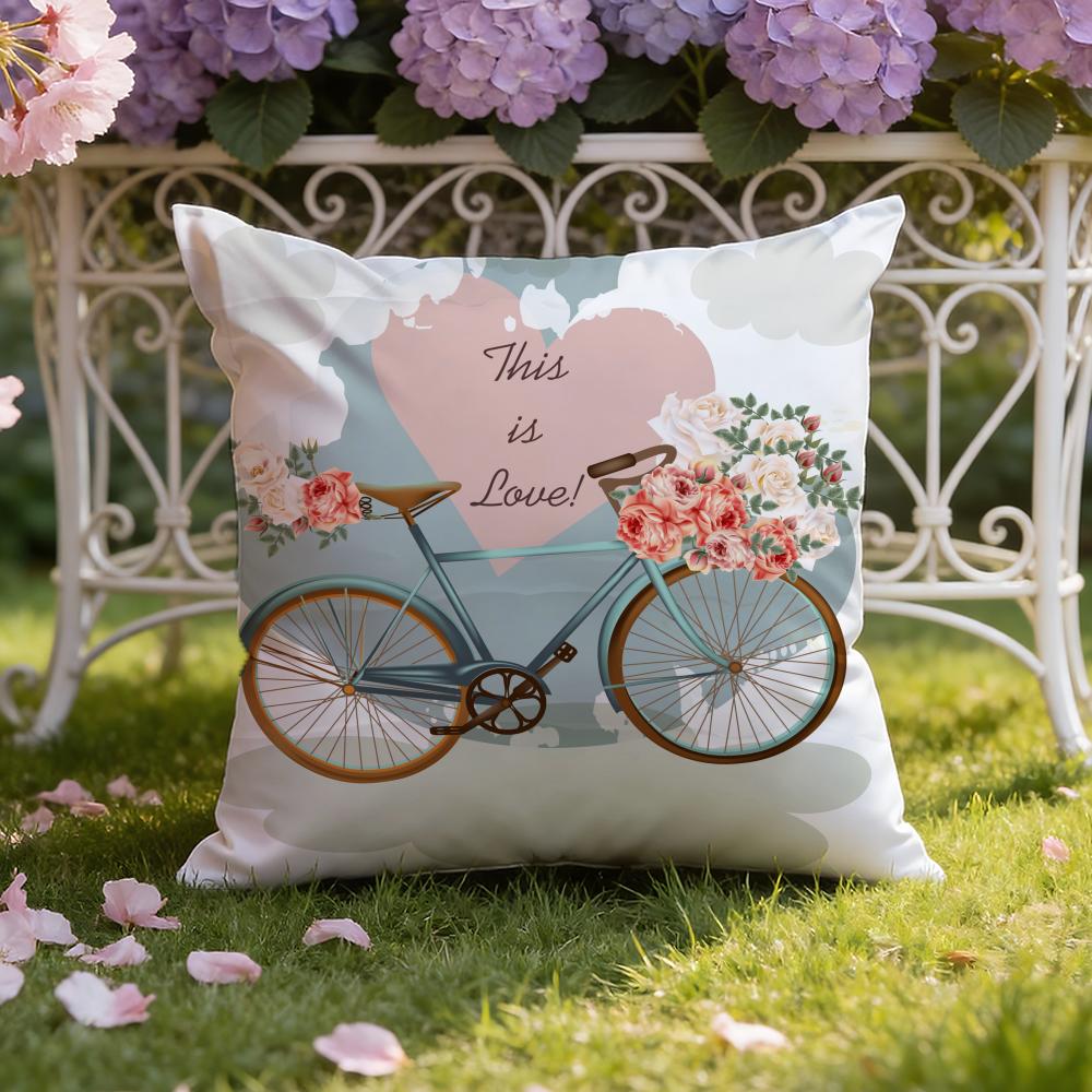 Country Flower Bicycle Cushion Cover Home & Car Dual-Scene Pillow Cover: Reversible for Premium Comfort