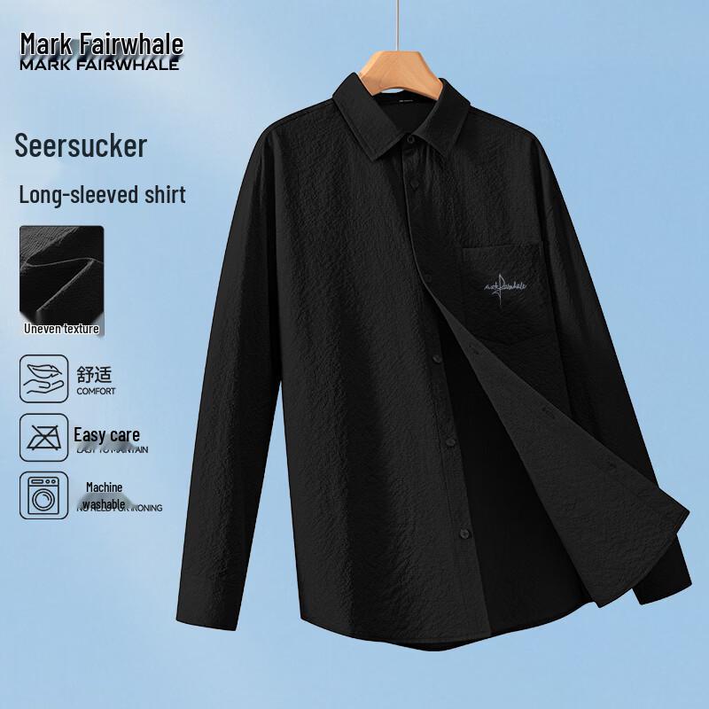 Mark Fairwhale Men s Textured Triple-Proof Long-Sleeve Shirt M