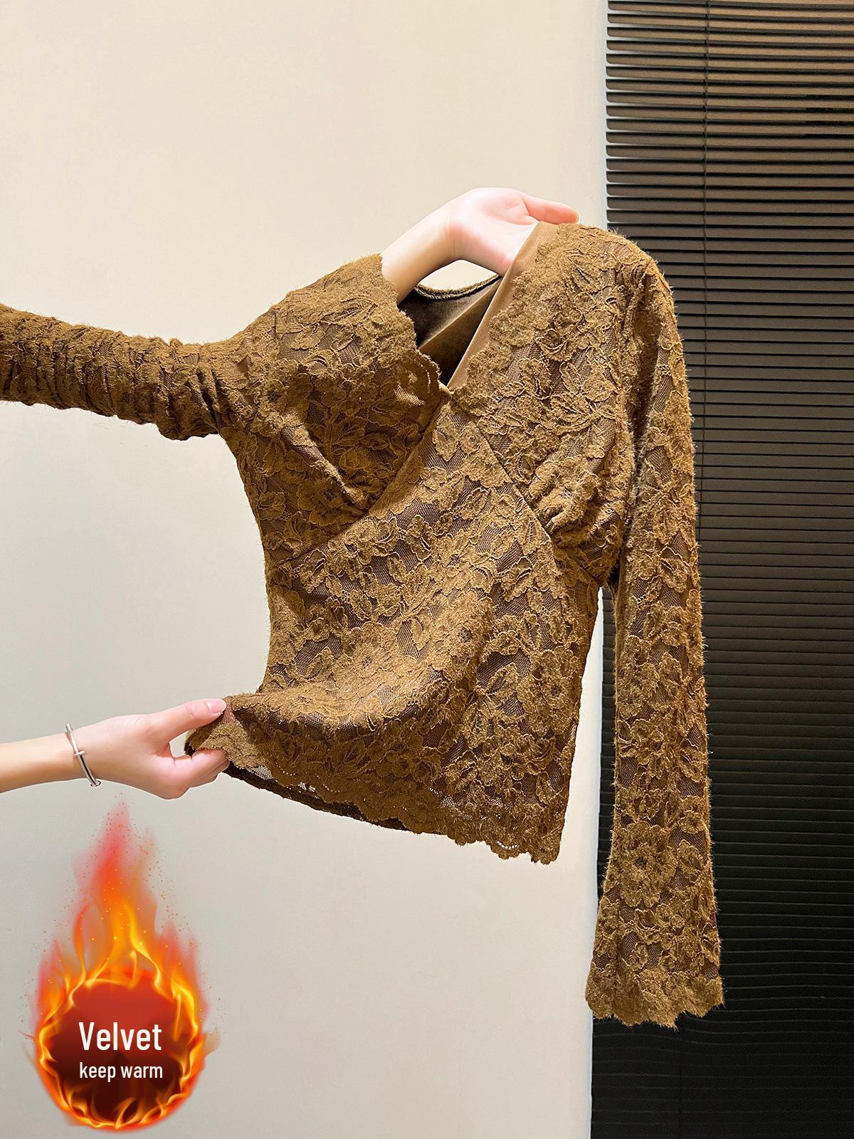 

Женский утягивающий топ в ретро-стиле Гонконга из сетки и кружева с бархатной подкладкой L