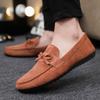 Fashion Flat Slip-on Casual Shoes for Men British Style Black Elegant Trends 2025 Sneakers Legitimate Comfortable Non-leather Man Shoe