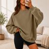 Women's Color Crewneck Sweatshirt Loose Fit Casual Pullover for Everyday Wear