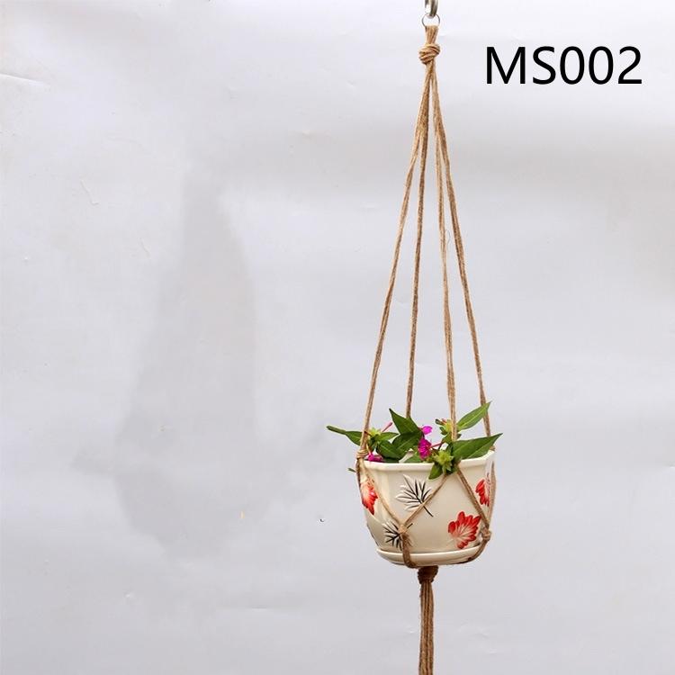 Flower Pot Hemp Rope Hanging Net Straw Macrame Plant Hanger Flower Pot Garden Holder Legs Hanging Rope Basket Balcony Decor