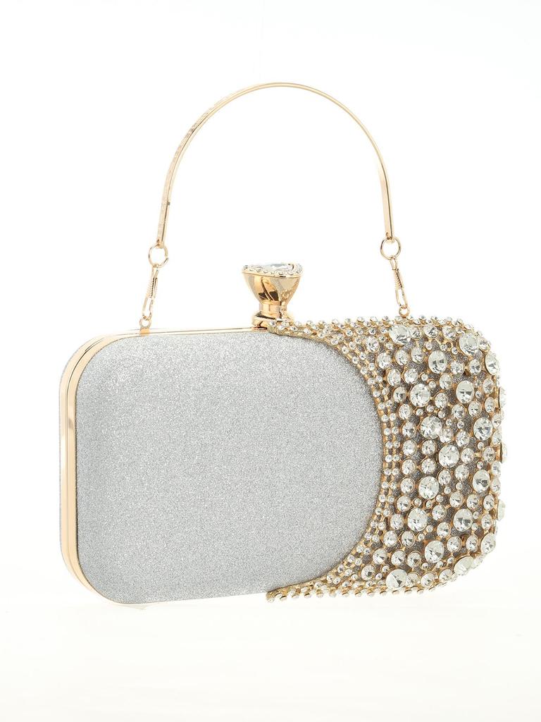 Cross-Border Diamond-Studded Alloy Evening Clutch Bag