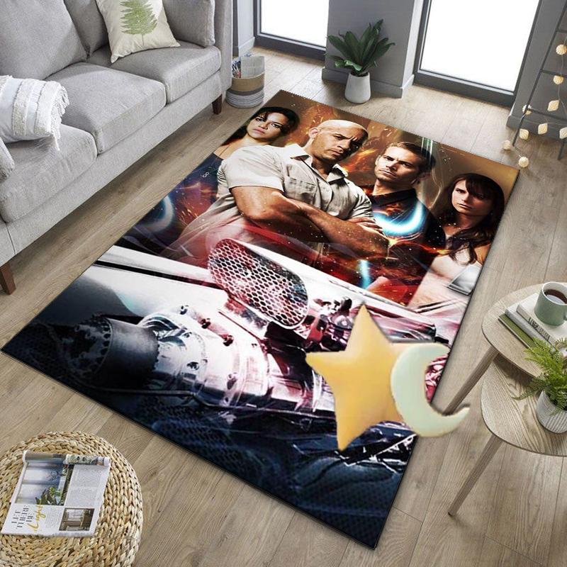 Fast And car Family Office Rug Chair Mat, Game Carpet, Suitable for Front Door, Bedroom, Living Room, Desk, Holiday Gift