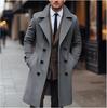 Autumn Winter Men's Mid-Length Double-Breasted Woolen Trench Coat