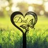 Metal Memorial Stake with Butterfly, Outdoor Cemetery Grave Decor, Sympathy Gift for Dad, Garden Art