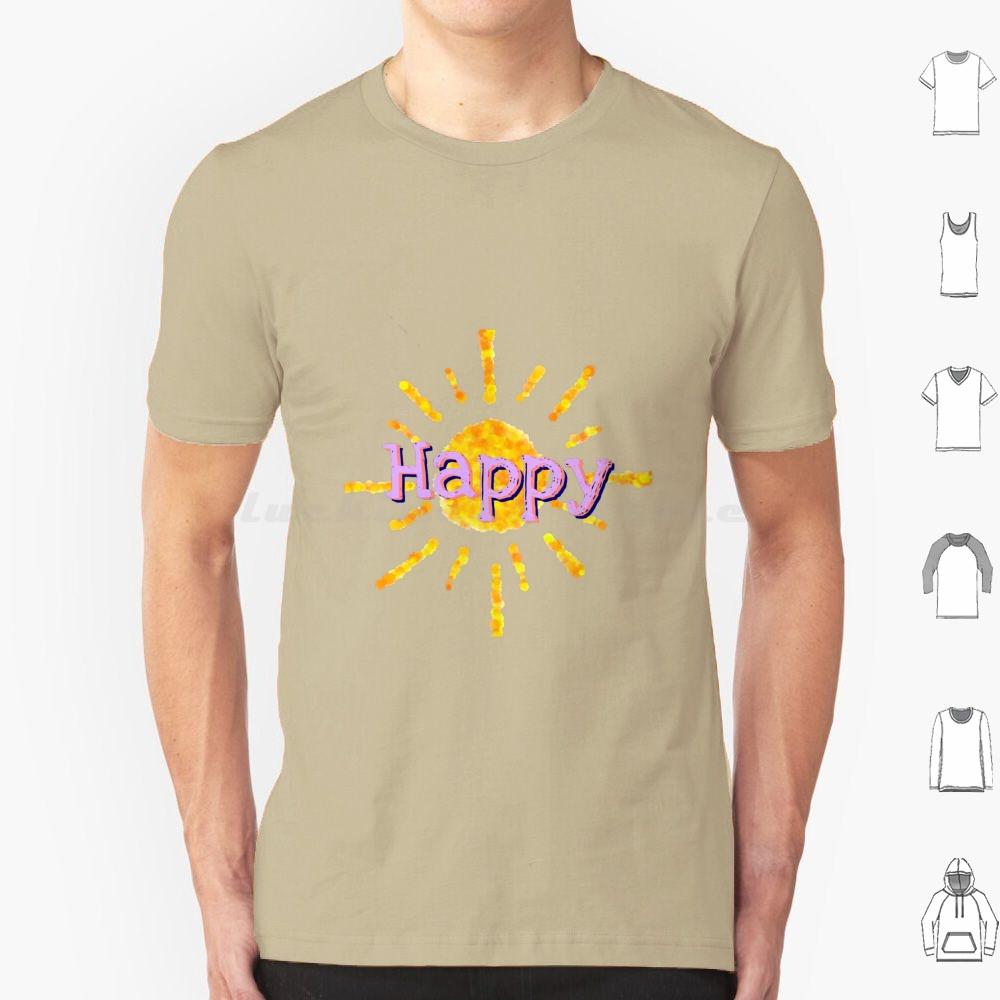 Happy T Shirt 6xl Cotton Cool Tee Happy Happiness Sun Sunshine Joy Color Colorful Beautiful