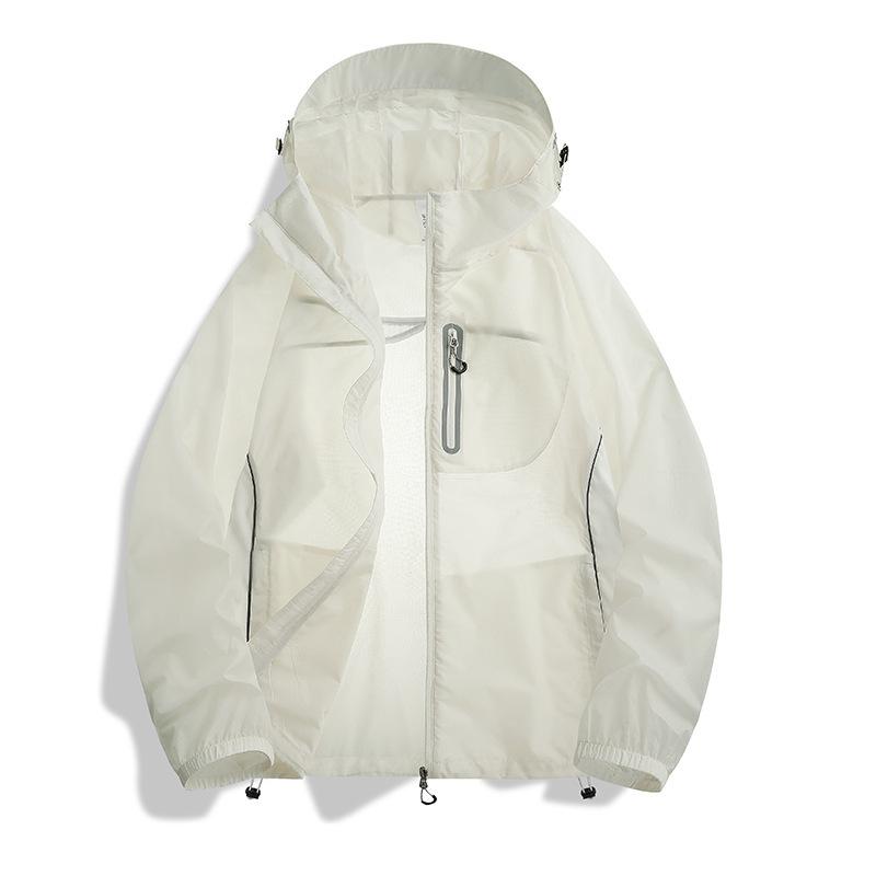 OOTD Outdoor Sunscreen Clothing Men's and Women's Summer UPF10 + UV Protection Lightweight Casual Hooded Couple Top