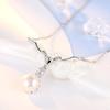 S925 Sterling Silver Elk Pendant Necklace with Freshwater Pearl - Ethnic Style Christmas Gift.