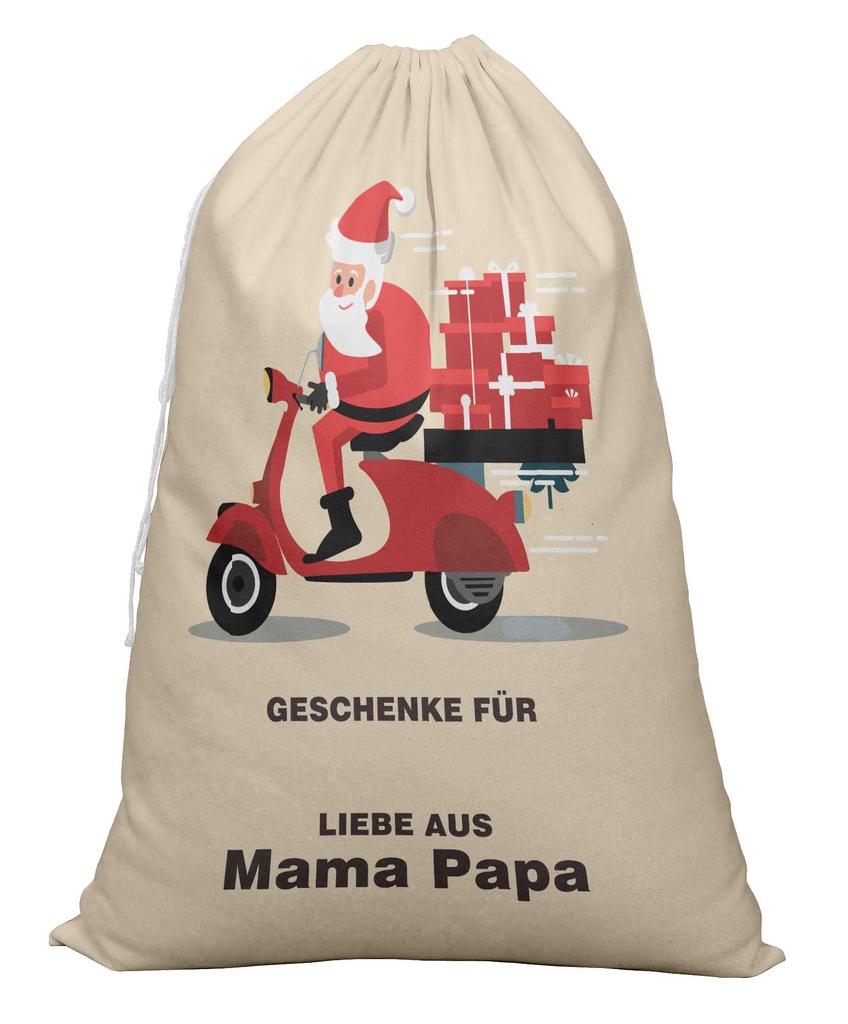 Printtoo Large Drawstring Canvas Bag Christmas Sack Bags Santa Gift Sack Custom Party Favor 2 Pcs 27x20 Inch