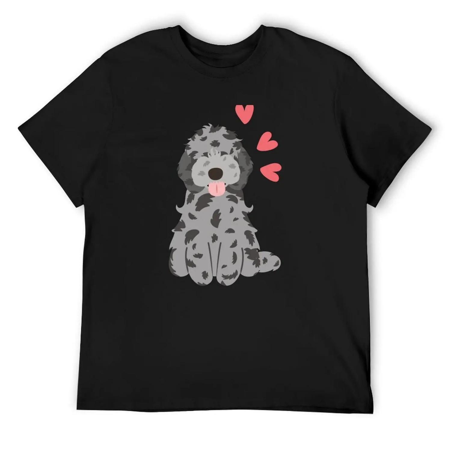 Love Blue Merle Cockapoo Cavapoo Cavoodle T-Shirt summer clothes Short sleeve tee T-shirts man men clothings S