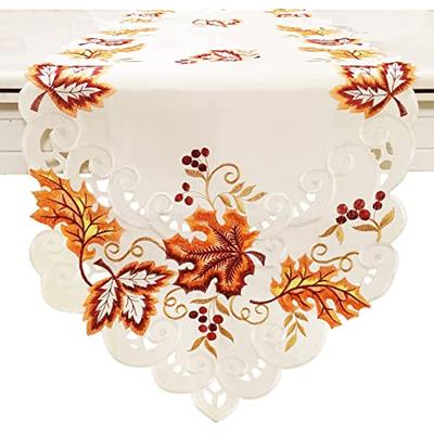 Herbst-Tischläufer mit Ahornblatt, 38,1 x 160,8 cm, Festival-Tischläufer, Thanksgiving-Tischdekorationen für Partys, Zusammenkünfte, Restaurants, Heimdekoration