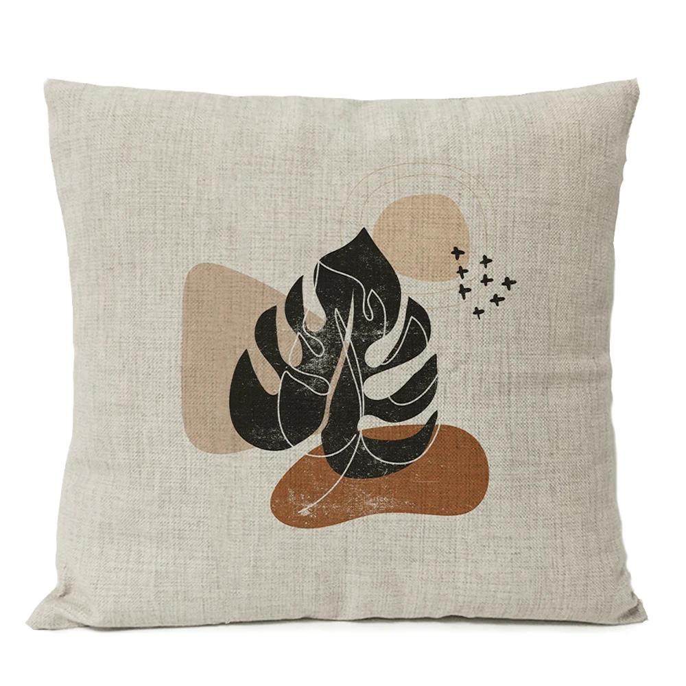 Boho Bohemia Geometric Floral Pillow Cover Leaves Cushion Sun Moon Throw Linen Pillowcase Home Decorative Decor Sofa Cushions