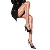 Luoying 7328 Silky Black Open-Crotch Flashy Stockings - Ultra-Thin & Slimming 