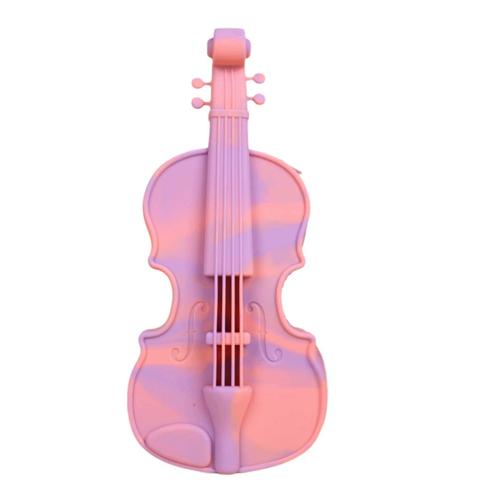 Zipper Closure Violin Stationery Bag High Appearance Level Silicone Zipper Pencil Bag  School Use