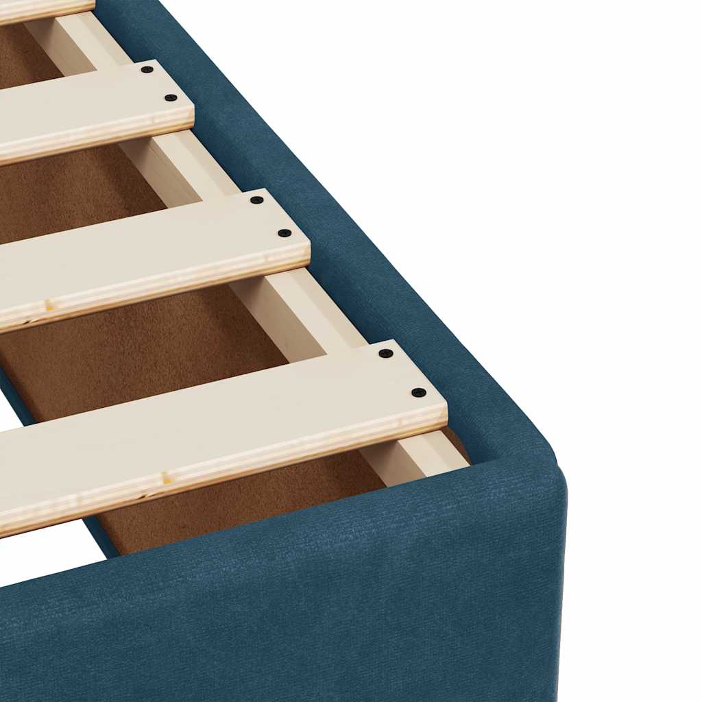 Box Spring Bed with Mattress Blue 90 x 200 cm Velvet