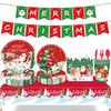 Christmas-themed Decoration Disposable Tableware Sets, Paper Cups, Paper Plates, Tablecloths, Party-themed Scene Decoration Supplies
