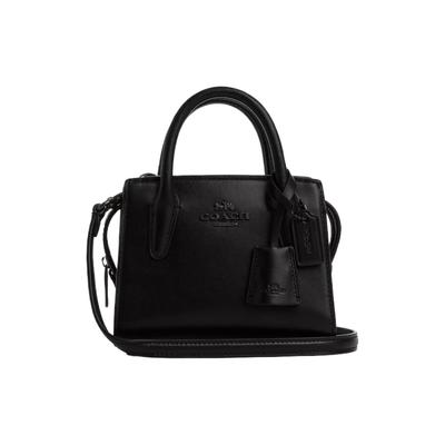 Coach Andrea 15 Teksturowane Logo Jednolity Kolor Zapięcie na Zamek Błyskawiczny Mini Torba Tote Kobiety tote Czarny CO974-JIBLK