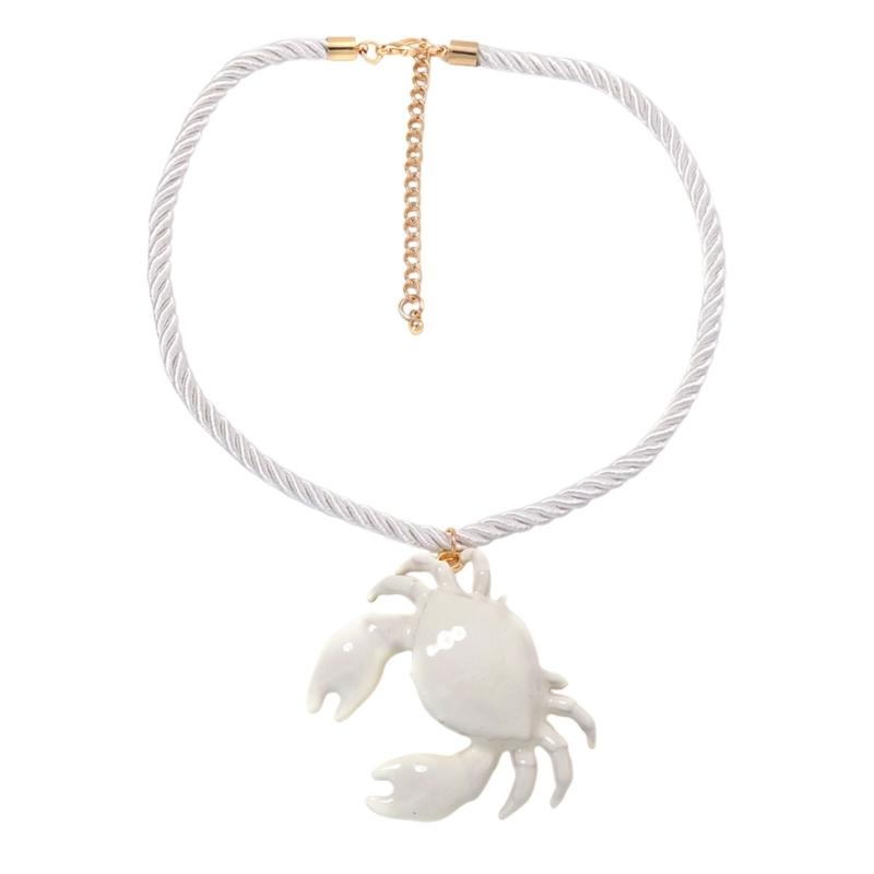Collana Trendy con Ciondolo Granchio Multicolore Catena Clavicola in Lega Multicolore Gioiello Statement Per Uso Quotidiano