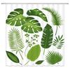 Green Tropical Plants Shower Curtain Bathroom Waterproof Polyester Shower Curtain Leaves Printing Curtains for Bathroom Shower