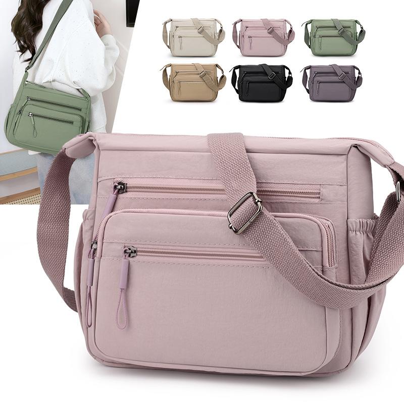 Women's Multi-layer Shoulder Bag Nylon Water-repellent Large Capacity Crossbody Bag Mother Bag