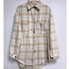 Camicia da donna autunnale Camicia di media lunghezza con risvolto ampio scozzese Comoda giacca da camicia casual