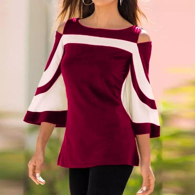 

Bat Sleeve Shoulder Detail Striped Janes Viscose Fabric Blouse