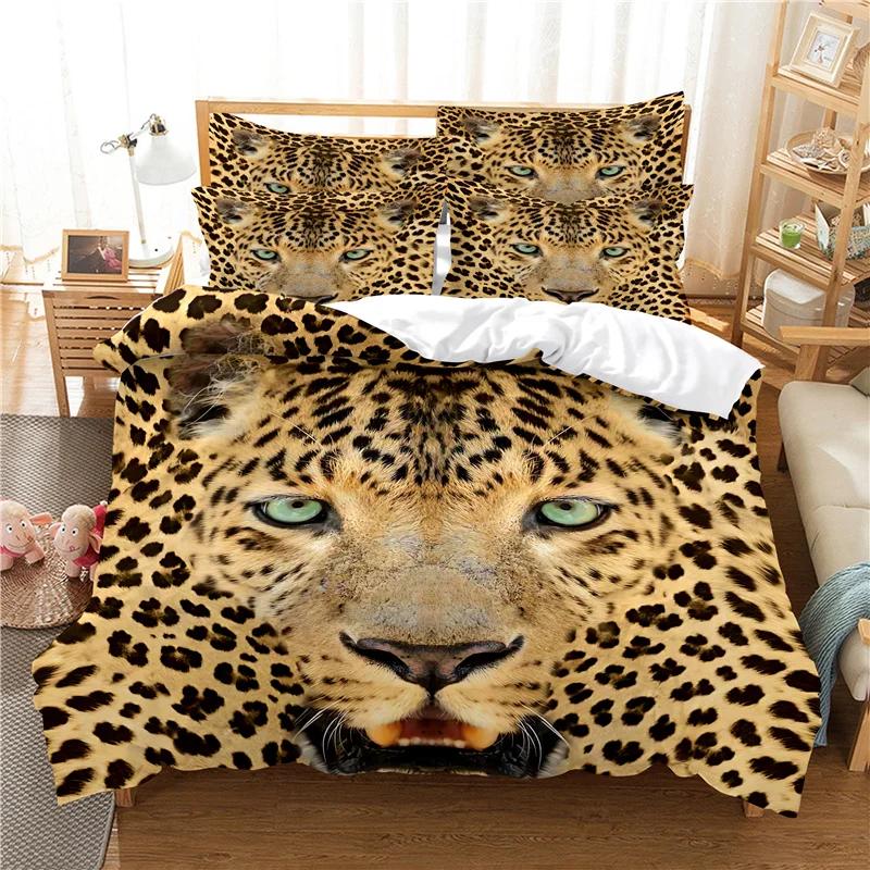 

Dropshipping Bedding Sets Print 3D Tiger Duvet Cover Set Double Bed Bedroom Set Beddings 3Pcs Quilt Cover Pillowcase Animal EU single(135x200cm)