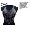Women Body Chain Versatile Rhinestone Chest Multi Layer Design Lightweight