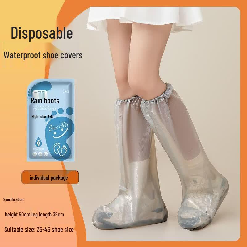 Disposable Waterproof PE Shoe and Boot Covers (10 Pairs)