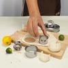 12Pcs Stainless Steel Cake Mold Round Cutter Set Dough Fondant Biscuit Round Mutil-functional Baking Utensils Accessories
