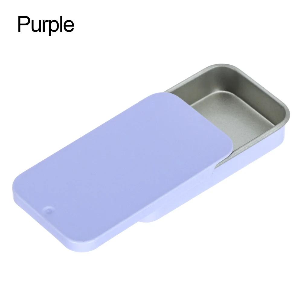 1 Stück Metall Rechteckig Leer Mini Blechdose Weißblech Schieben Süßigkeiten Pillendosen Behälter Glas mit Scharnier Kleine Organizer Aufbewahrungsbox
