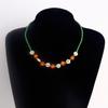 Korean Sweet Cool Resin Flower Charm Beaded Pendant Necklace for Women Girls Fashion Choker Necklace Party Jewelry Gift