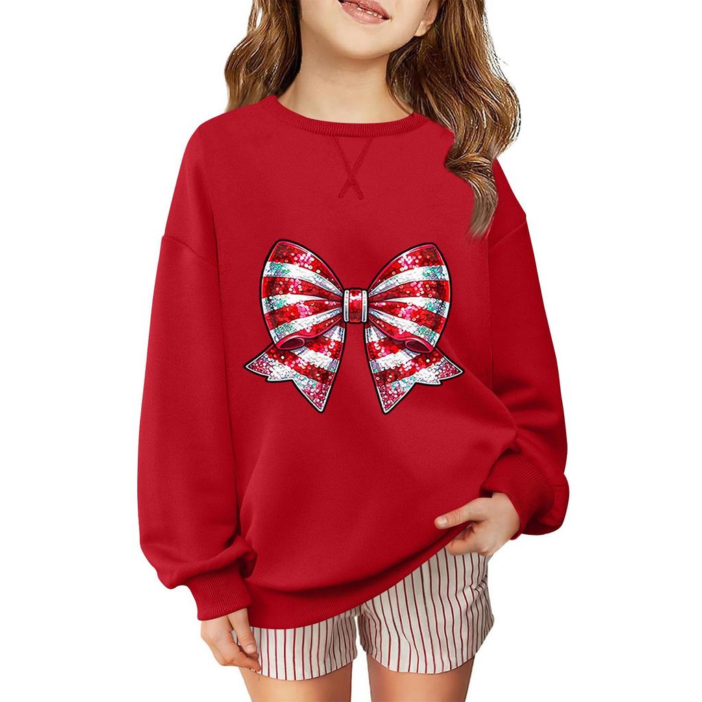 Children's Fashionable Casual Long-sleeved Loose Christmas Print Pullover Sweatshirt