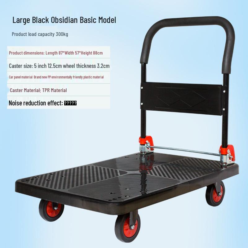 Folding Lightweight Flat Cart: Express Delivery Hand Truck for Hauling Household Cargo
