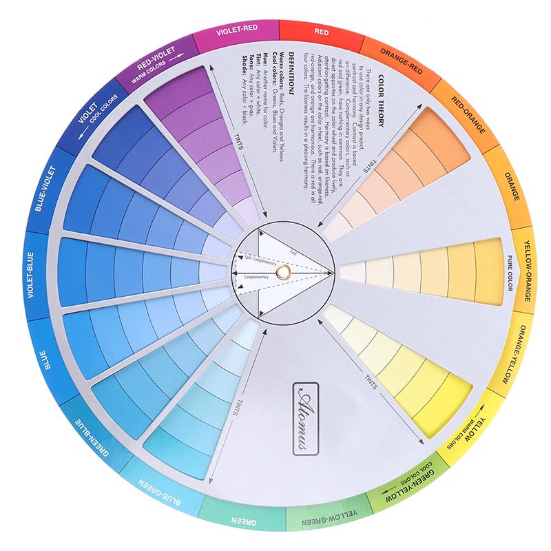 Paper Card Color Mixing Wheel Ink Round Central Circle Rotates Tattoo Nail