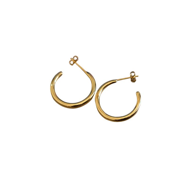 Elegant Gold Stainless Steel Earrings with Versatile Backs - Trendy High-End Jewelry Small золотой