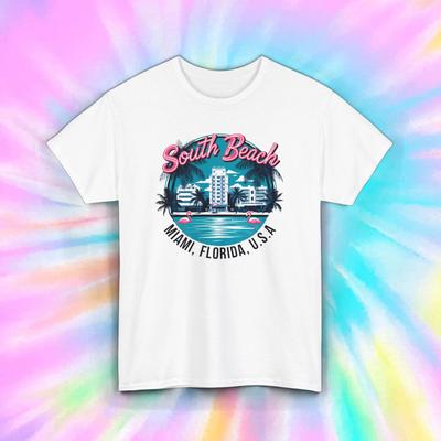 South Beach Miami T-Shirt | Florida Küsten Grafik T-Shirt | Strandbekleidung Souvenir