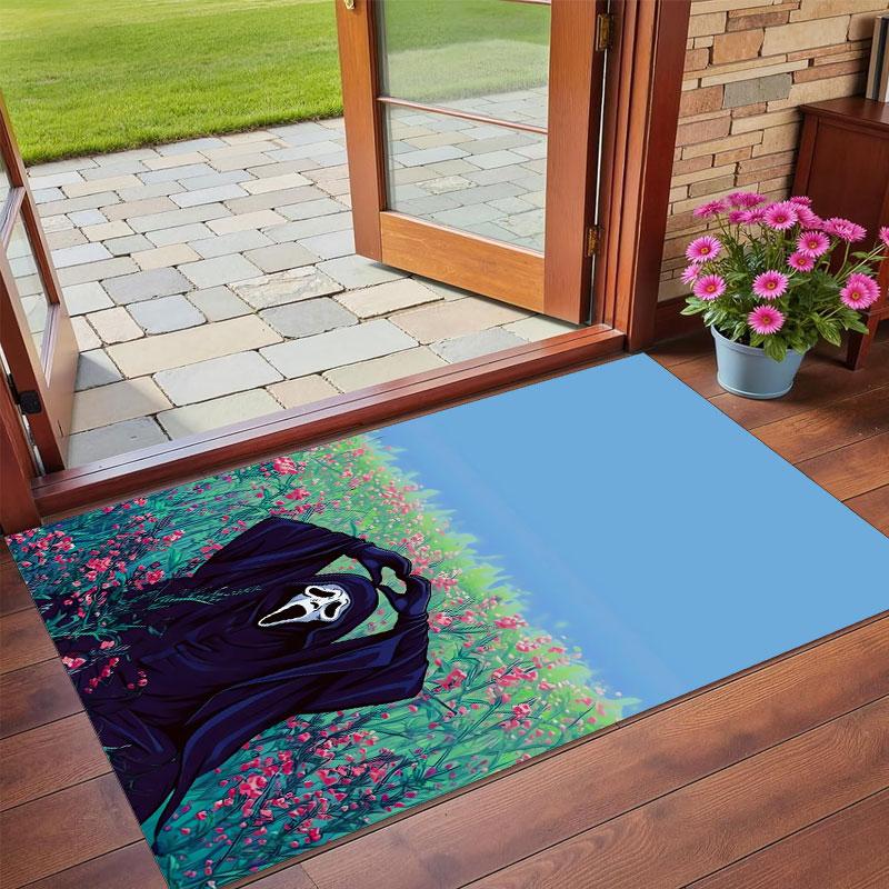 Crystal Velvet Rug Soft Non Slip Indoor Floor Mat Home DecorScream Ghostface