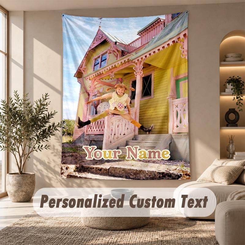 Tapestry Custom Name Text, Wall Hanging Tapestry Home Room DecorPippi Longstocking
