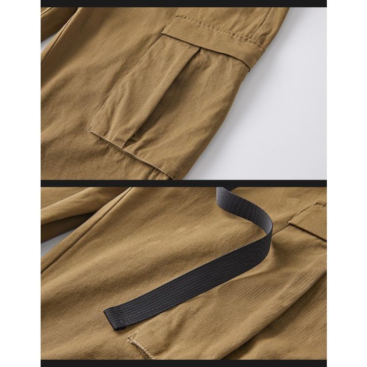 Cotton Cargo Pants Men High Street Loose Fit Jogger Trousers Casual Spring Autumn