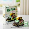 Fun Street Scene Trolley Model Toy: Interactive Building Blocks Car Display Ornament for Men & Women
